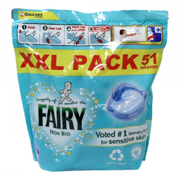 Fairy Non Bio Washing Liquid Pods 51 Wash Pack Cambers Country Store